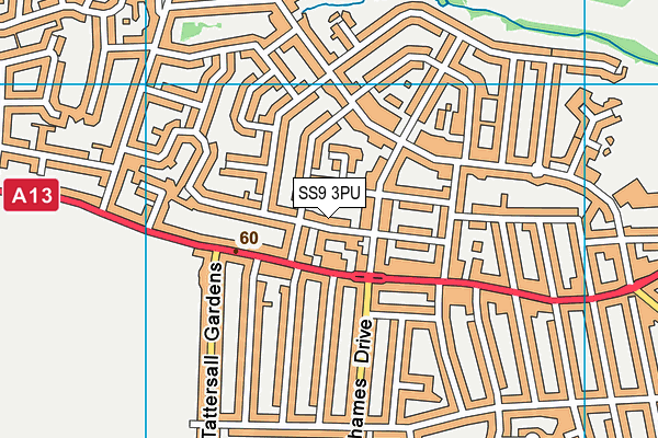 SS9 3PU map - OS VectorMap District (Ordnance Survey)
