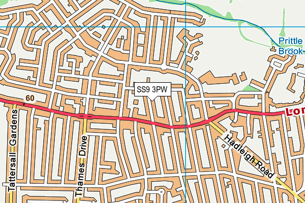 SS9 3PW map - OS VectorMap District (Ordnance Survey)
