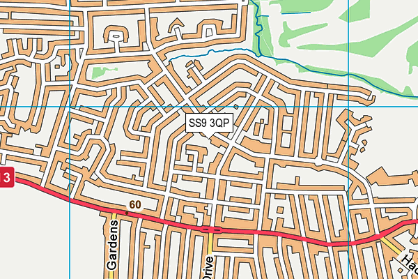 SS9 3QP map - OS VectorMap District (Ordnance Survey)