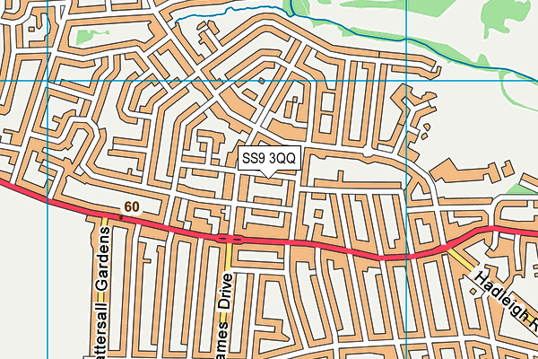 SS9 3QQ map - OS VectorMap District (Ordnance Survey)