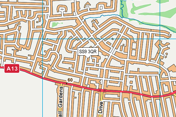 SS9 3QR map - OS VectorMap District (Ordnance Survey)
