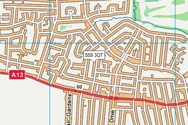 SS9 3QT map - OS VectorMap District (Ordnance Survey)