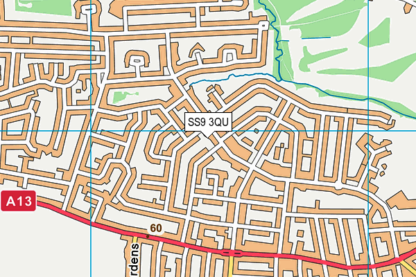 SS9 3QU map - OS VectorMap District (Ordnance Survey)