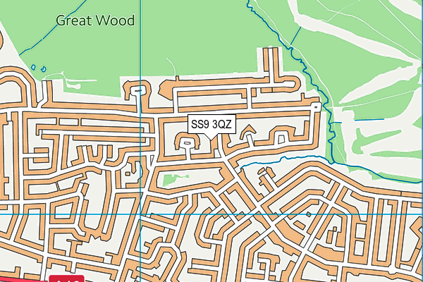 SS9 3QZ map - OS VectorMap District (Ordnance Survey)