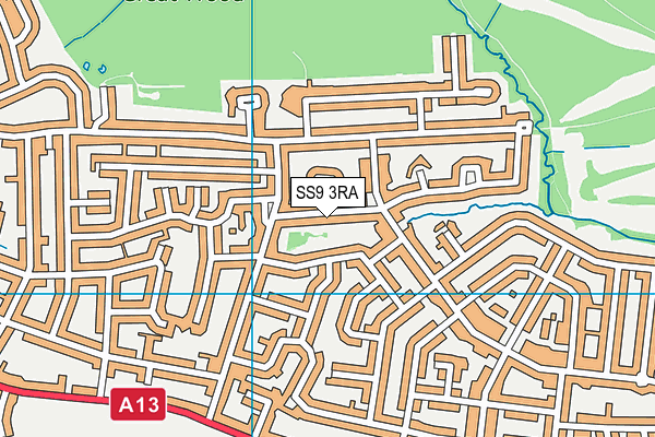SS9 3RA map - OS VectorMap District (Ordnance Survey)