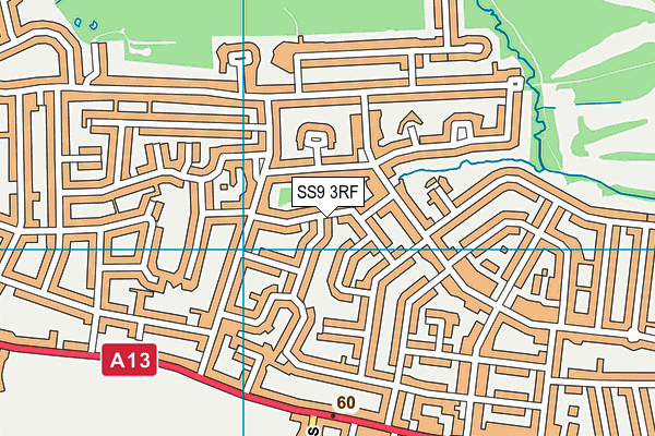 SS9 3RF map - OS VectorMap District (Ordnance Survey)