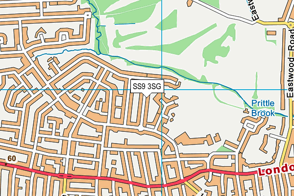 SS9 3SG map - OS VectorMap District (Ordnance Survey)