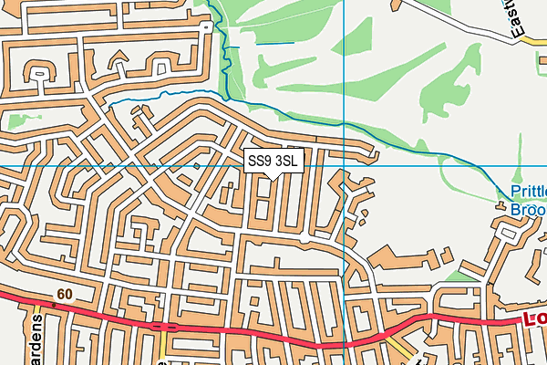 SS9 3SL map - OS VectorMap District (Ordnance Survey)