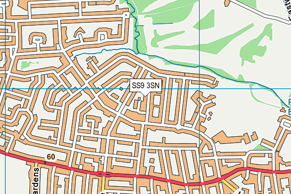 SS9 3SN map - OS VectorMap District (Ordnance Survey)