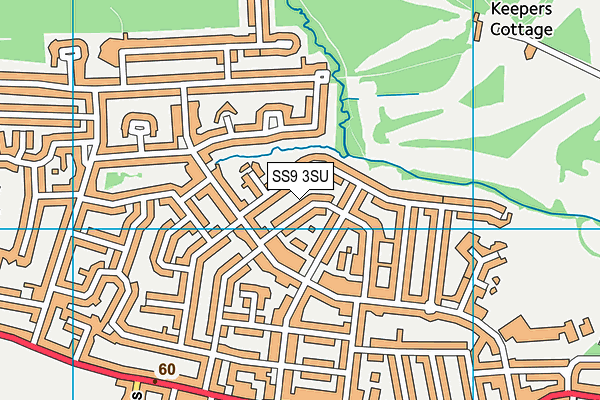 SS9 3SU map - OS VectorMap District (Ordnance Survey)