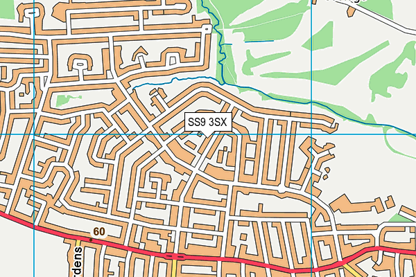 SS9 3SX map - OS VectorMap District (Ordnance Survey)