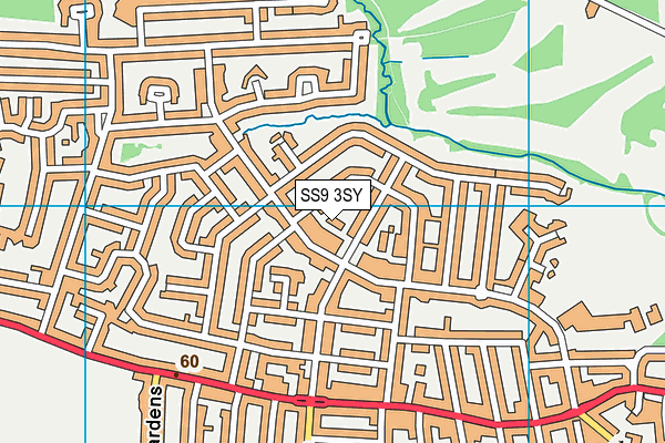 SS9 3SY map - OS VectorMap District (Ordnance Survey)