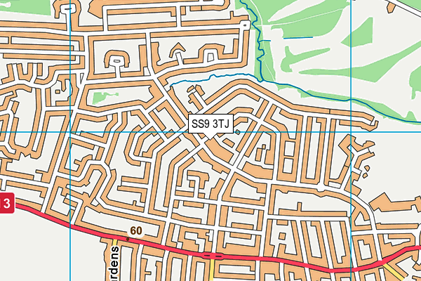 SS9 3TJ map - OS VectorMap District (Ordnance Survey)