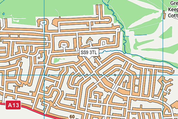 SS9 3TL map - OS VectorMap District (Ordnance Survey)