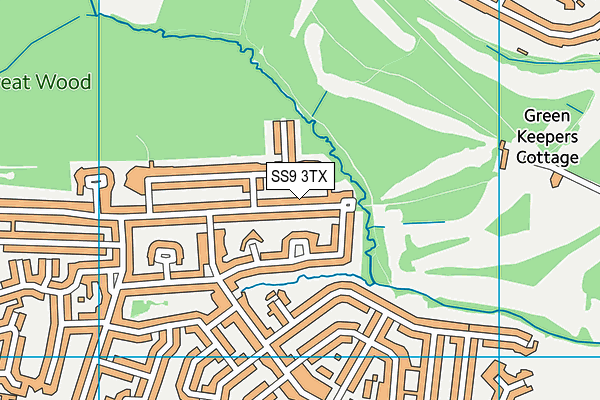 SS9 3TX map - OS VectorMap District (Ordnance Survey)