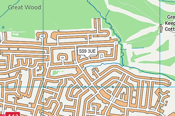 SS9 3UE map - OS VectorMap District (Ordnance Survey)