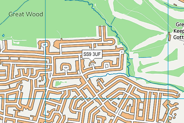 SS9 3UF map - OS VectorMap District (Ordnance Survey)