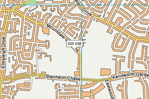 SS9 4AB map - OS VectorMap District (Ordnance Survey)