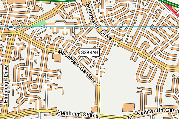 SS9 4AH map - OS VectorMap District (Ordnance Survey)