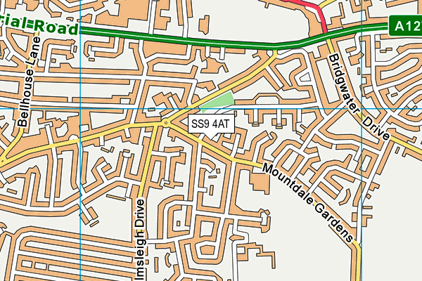 SS9 4AT map - OS VectorMap District (Ordnance Survey)