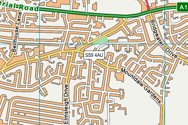 SS9 4AU map - OS VectorMap District (Ordnance Survey)