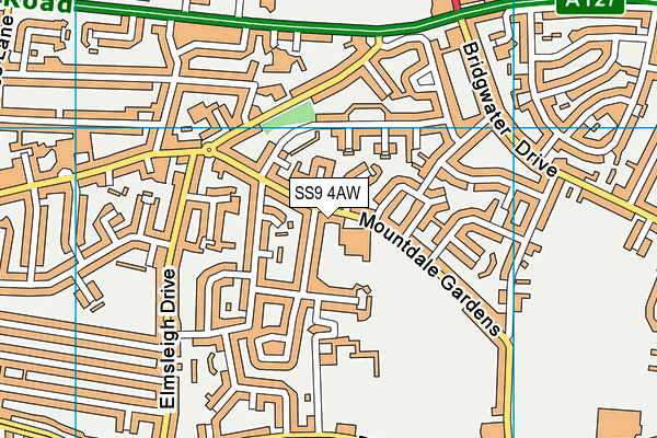SS9 4AW map - OS VectorMap District (Ordnance Survey)