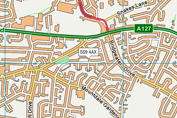 SS9 4AX map - OS VectorMap District (Ordnance Survey)