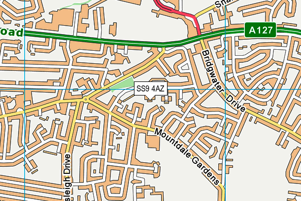 SS9 4AZ map - OS VectorMap District (Ordnance Survey)