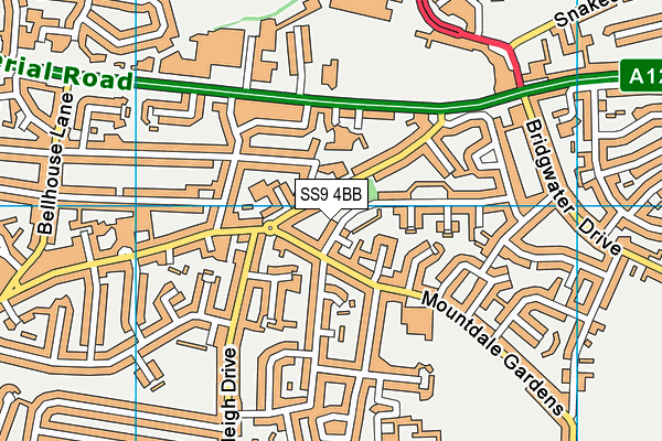 SS9 4BB map - OS VectorMap District (Ordnance Survey)