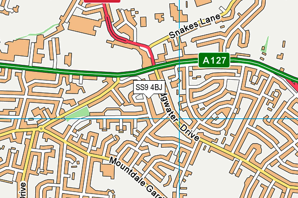 SS9 4BJ map - OS VectorMap District (Ordnance Survey)