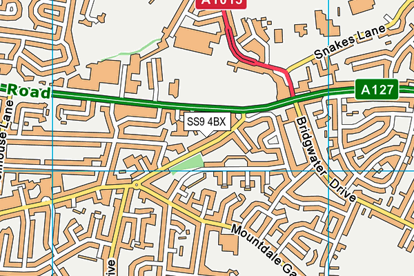 SS9 4BX map - OS VectorMap District (Ordnance Survey)