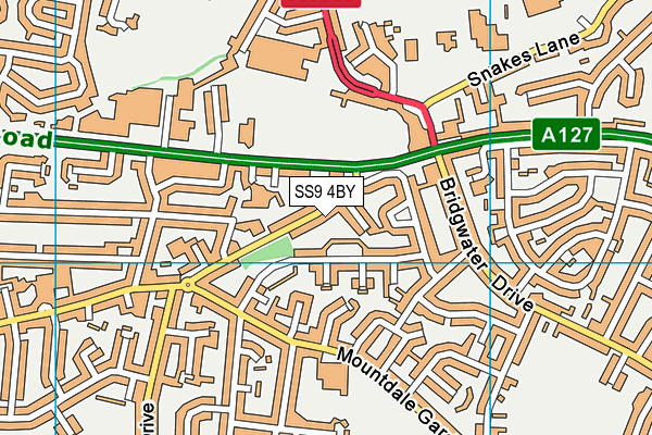 SS9 4BY map - OS VectorMap District (Ordnance Survey)