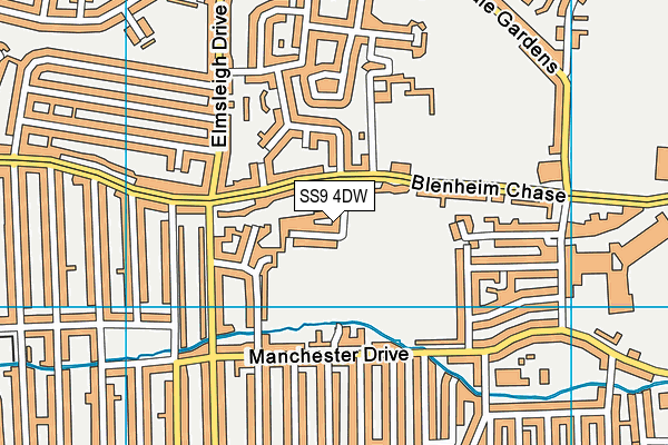 SS9 4DW map - OS VectorMap District (Ordnance Survey)