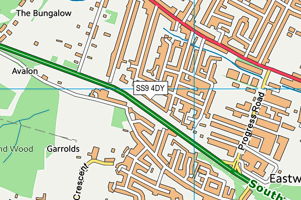 SS9 4DY map - OS VectorMap District (Ordnance Survey)