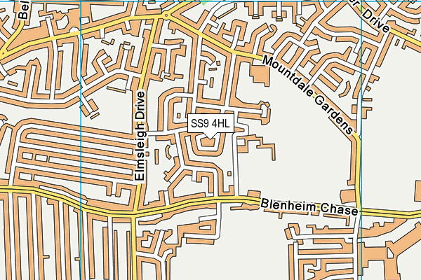 SS9 4HL map - OS VectorMap District (Ordnance Survey)