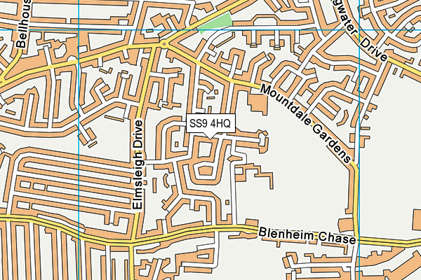 SS9 4HQ map - OS VectorMap District (Ordnance Survey)