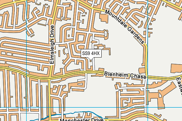 Blenheim Primary School And Childrens Centre map (SS9 4HX) - OS VectorMap District (Ordnance Survey)