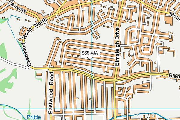 SS9 4JA map - OS VectorMap District (Ordnance Survey)