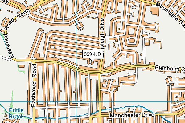 SS9 4JD map - OS VectorMap District (Ordnance Survey)