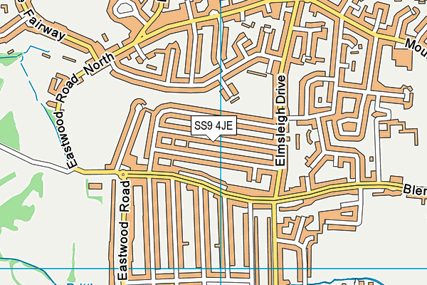 SS9 4JE map - OS VectorMap District (Ordnance Survey)