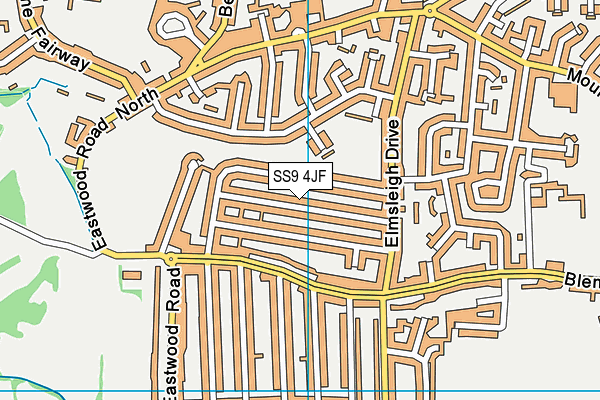 SS9 4JF map - OS VectorMap District (Ordnance Survey)