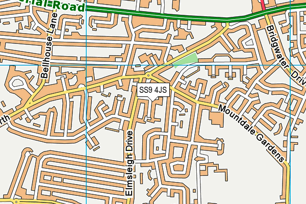 SS9 4JS map - OS VectorMap District (Ordnance Survey)