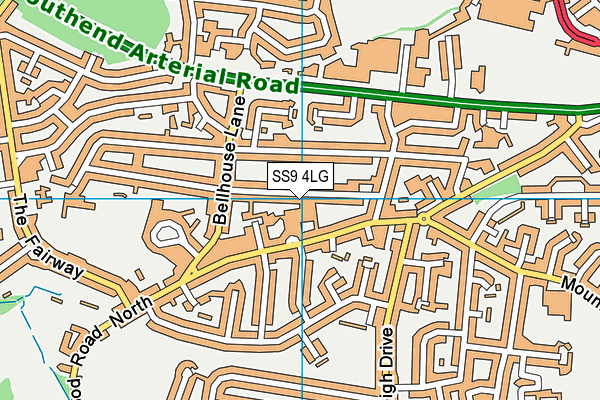 SS9 4LG map - OS VectorMap District (Ordnance Survey)