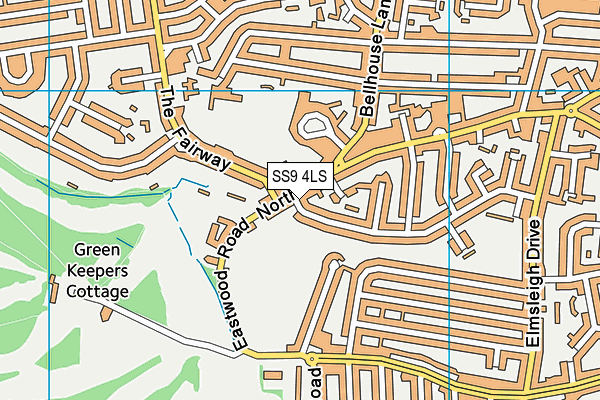 Belfairs Park map (SS9 4LS) - OS VectorMap District (Ordnance Survey)