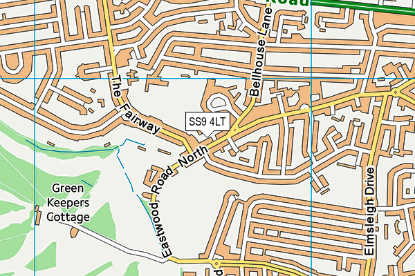 SS9 4LT map - OS VectorMap District (Ordnance Survey)