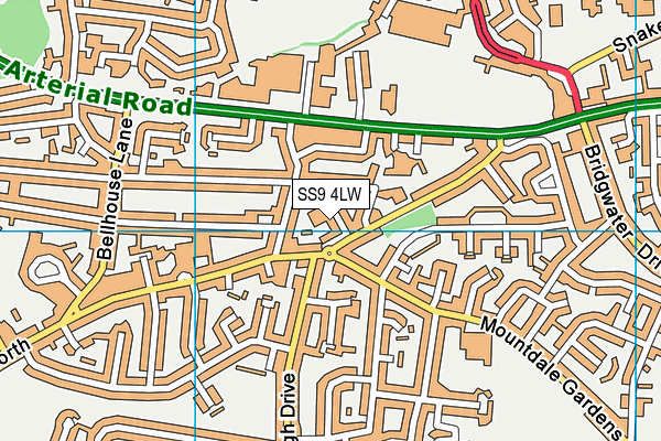 SS9 4LW map - OS VectorMap District (Ordnance Survey)