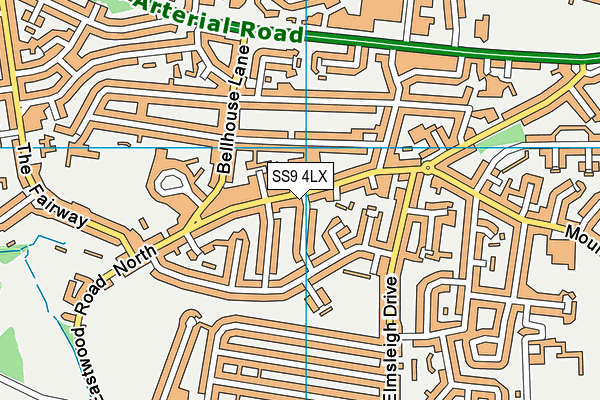 SS9 4LX map - OS VectorMap District (Ordnance Survey)