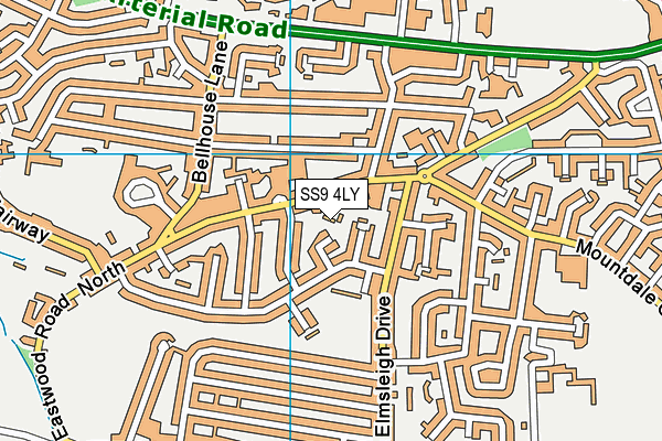 SS9 4LY map - OS VectorMap District (Ordnance Survey)