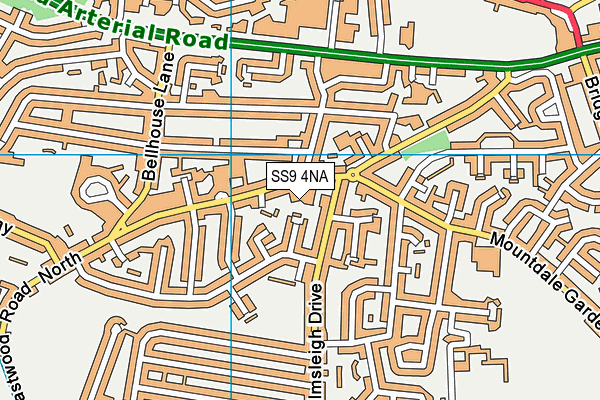 SS9 4NA map - OS VectorMap District (Ordnance Survey)