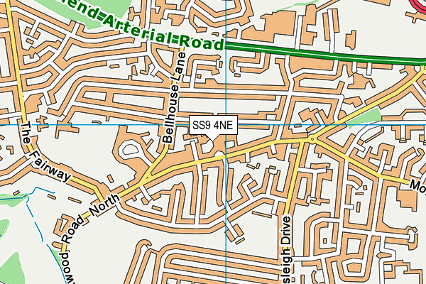 SS9 4NE map - OS VectorMap District (Ordnance Survey)